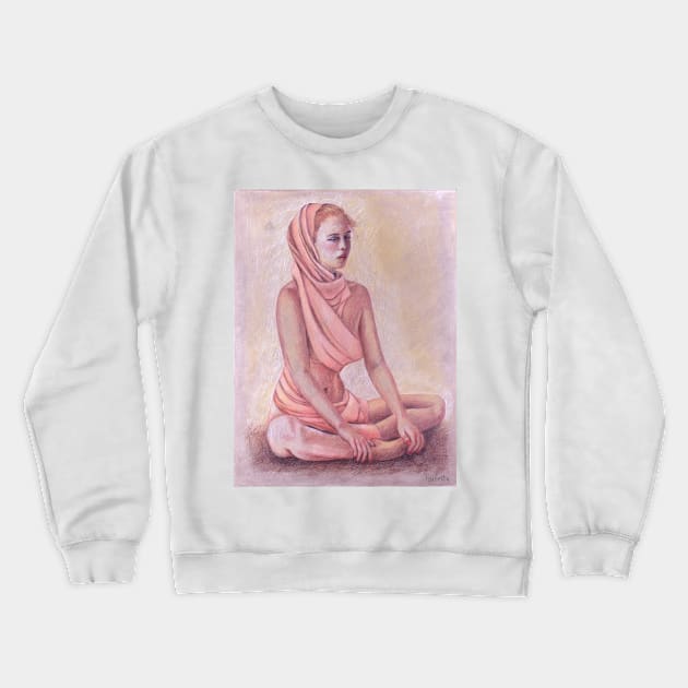 Meditating woman girl, buddhism, zen, yoga Crewneck Sweatshirt by Fantasyart123